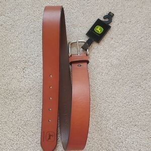 John Deere Brown Leather Belt